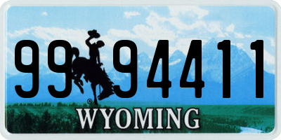 WY license plate 9994411