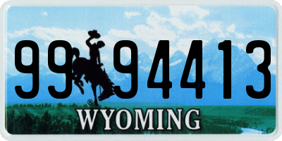 WY license plate 9994413
