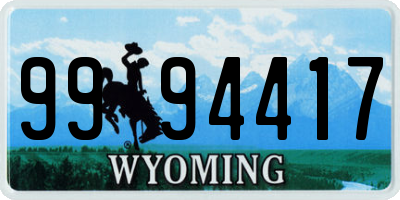 WY license plate 9994417