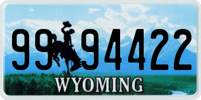 WY license plate 9994422