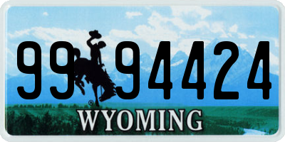 WY license plate 9994424