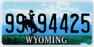 WY license plate 9994425