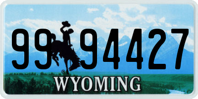 WY license plate 9994427