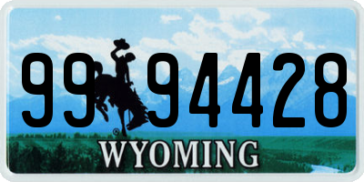 WY license plate 9994428