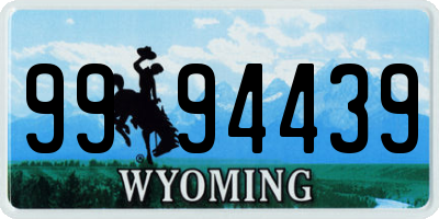 WY license plate 9994439