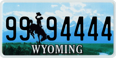 WY license plate 9994444