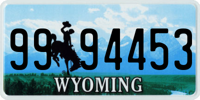 WY license plate 9994453