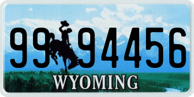 WY license plate 9994456