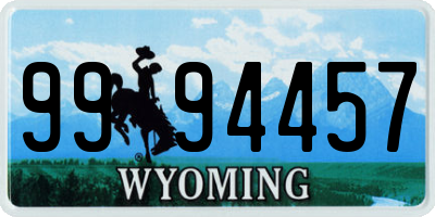 WY license plate 9994457