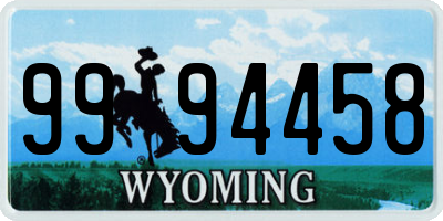 WY license plate 9994458