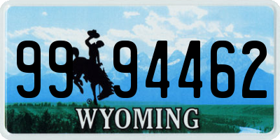 WY license plate 9994462