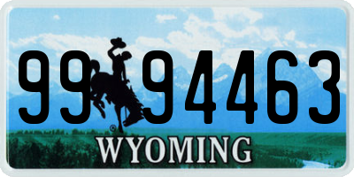 WY license plate 9994463