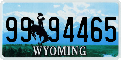 WY license plate 9994465