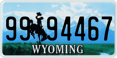 WY license plate 9994467