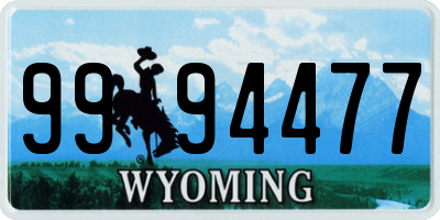 WY license plate 9994477