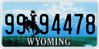 WY license plate 9994478