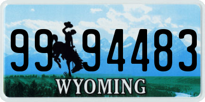 WY license plate 9994483