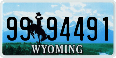 WY license plate 9994491