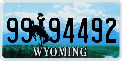 WY license plate 9994492