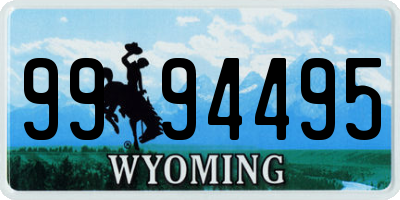 WY license plate 9994495