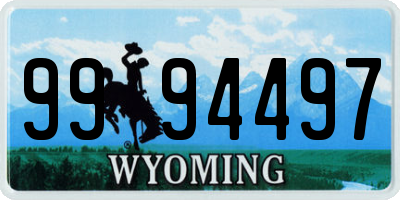 WY license plate 9994497