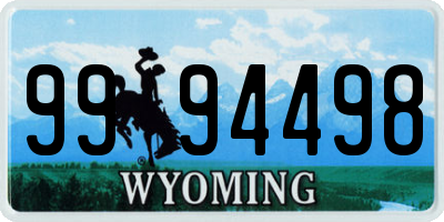 WY license plate 9994498