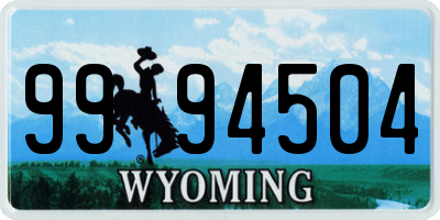 WY license plate 9994504