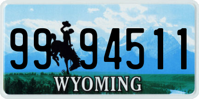 WY license plate 9994511