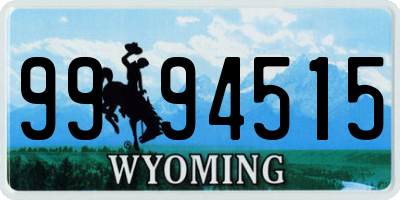 WY license plate 9994515