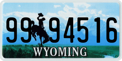 WY license plate 9994516