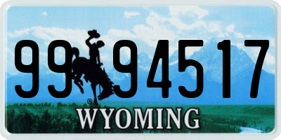 WY license plate 9994517