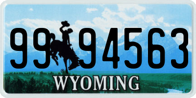 WY license plate 9994563