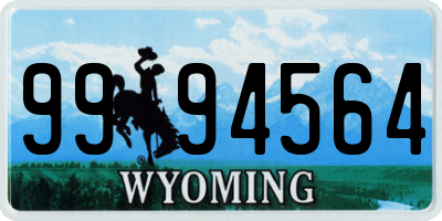 WY license plate 9994564