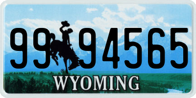 WY license plate 9994565