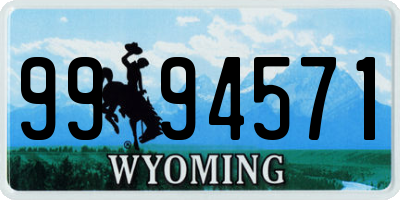WY license plate 9994571