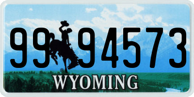 WY license plate 9994573