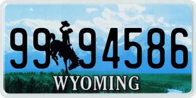 WY license plate 9994586