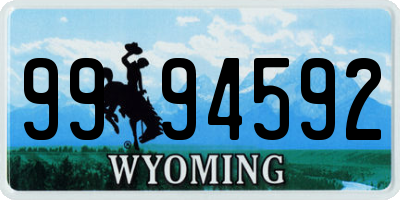 WY license plate 9994592