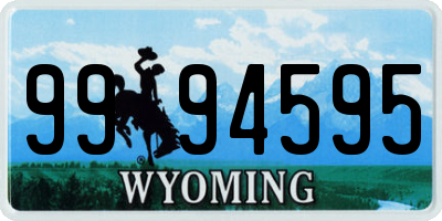 WY license plate 9994595