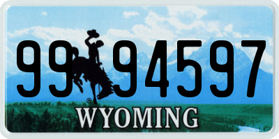 WY license plate 9994597