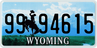 WY license plate 9994615