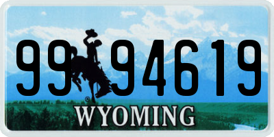 WY license plate 9994619