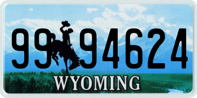 WY license plate 9994624