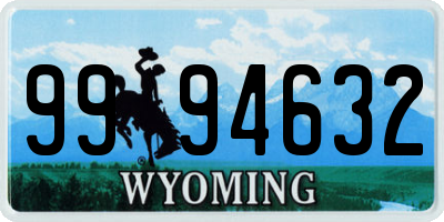 WY license plate 9994632