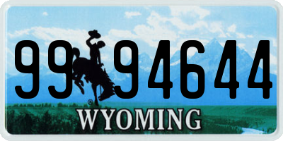 WY license plate 9994644