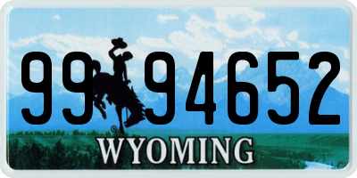 WY license plate 9994652