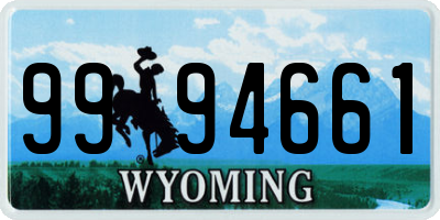 WY license plate 9994661