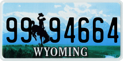 WY license plate 9994664