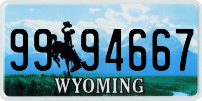 WY license plate 9994667