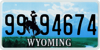 WY license plate 9994674